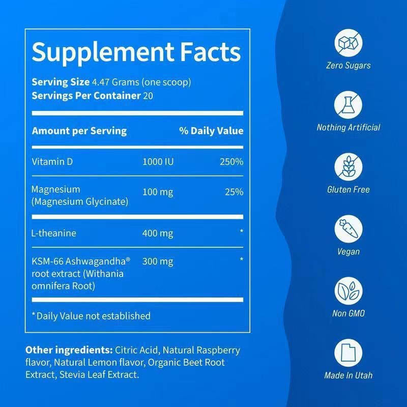 Drink Powder Mix – Lemonade Flavour – With L-Theanine Vitamin D3