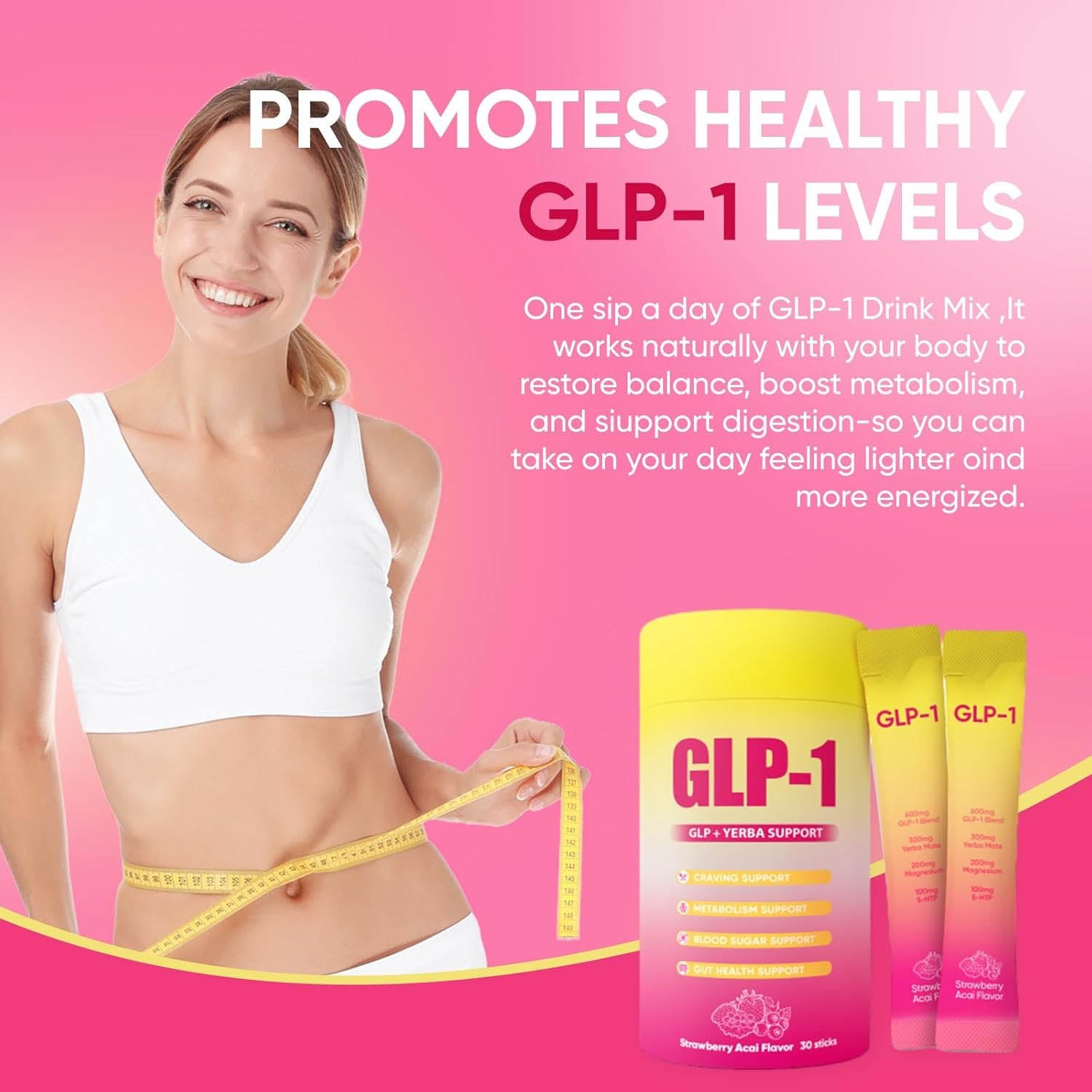GLP-1 Drink Mix  Mix with Berberine, Chromium, 5-HTP