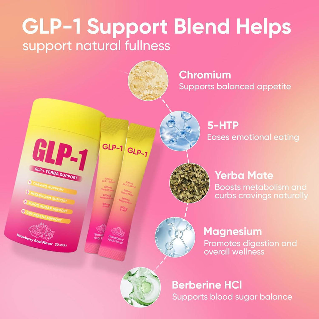GLP-1 Drink Mix  Mix with Berberine, Chromium, 5-HTP