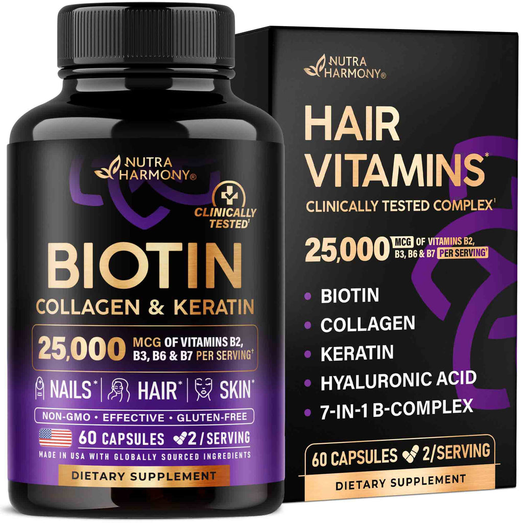 Hair Growth Support, Skin, Nails—Support Complex with Biotin, Collagen