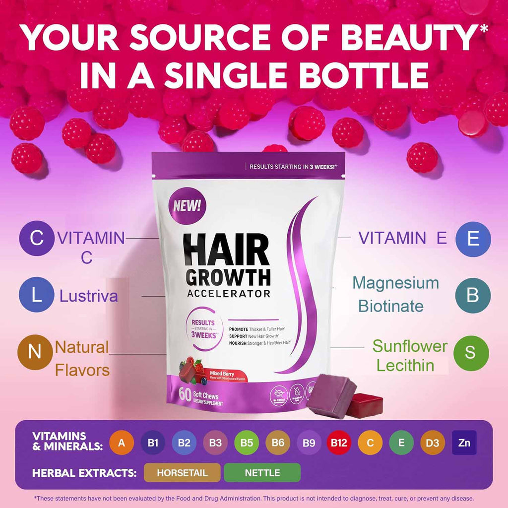 Nutrient Soft Chews for Hair Density & Strength